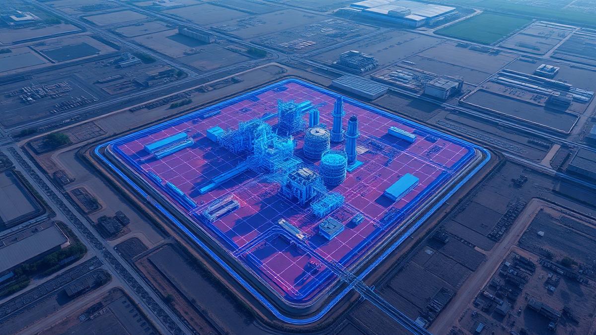 Digital twin 3D mesh of an industrial site generated from drone photogrammetry